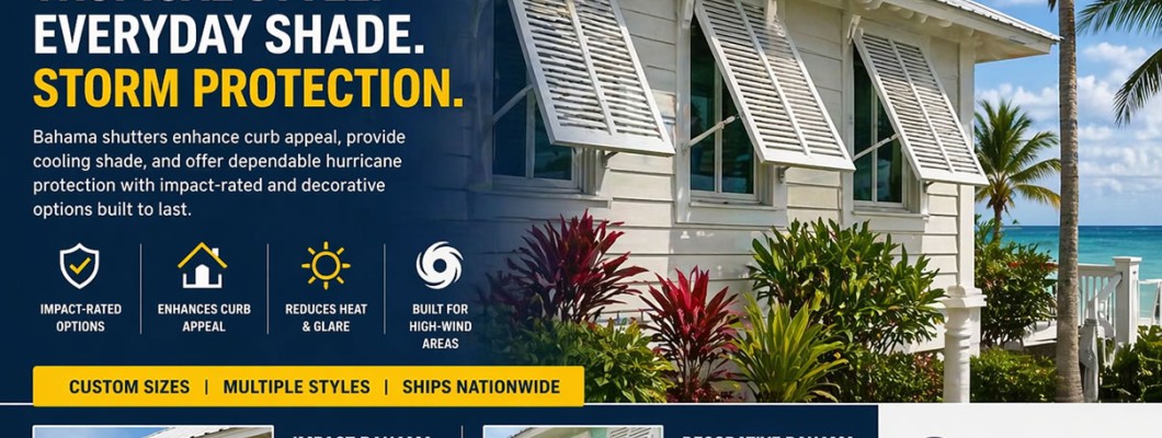 Bahama Hurricane Shutters – Stylish Shade, Impact Protection & Custom Options