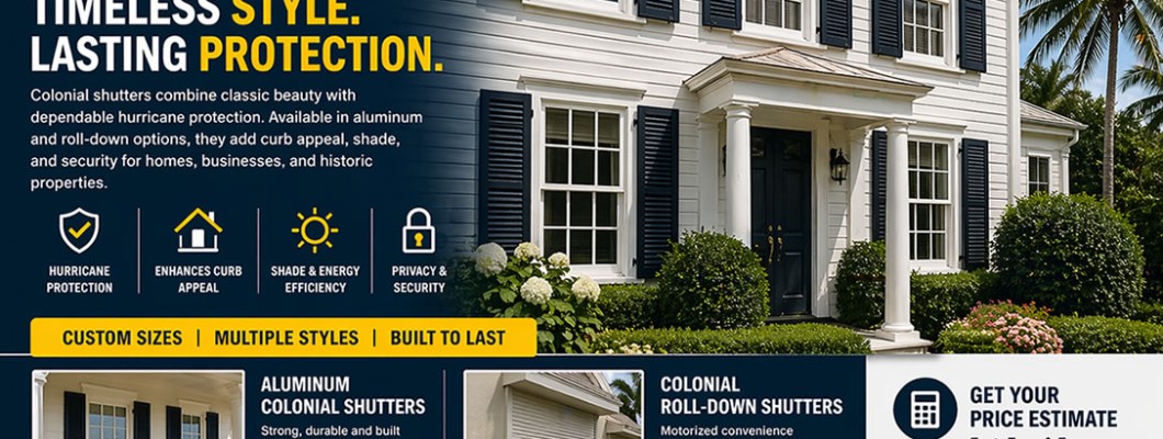 Colonial Hurricane Shutters – Classic Style, Storm Protection & Custom Options