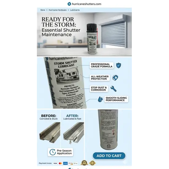 Shutter Grease Hurricane Shutter Lubricant Spray | Track & Roller Maintenance