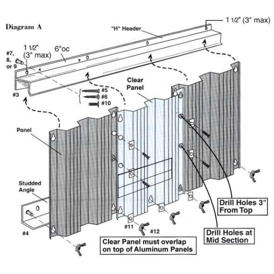 H Header 2- Storm Panel Track / Wall Header (Custom Cut Length)